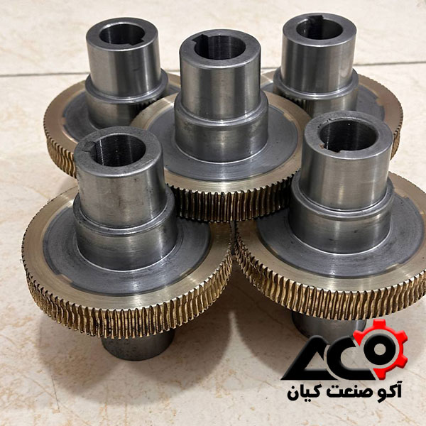 پیچ حلزون و چرخ حلزون برنجی دنده ریز