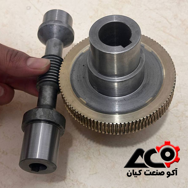 پیچ حلزون و چرخ حلزون برنجی دنده ریز